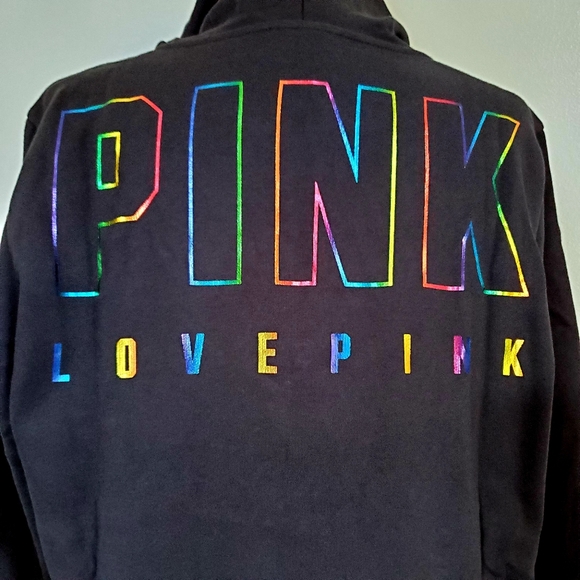 VS PINK RAINBOW FULL ZIP NWT - Picture 6 of 8
